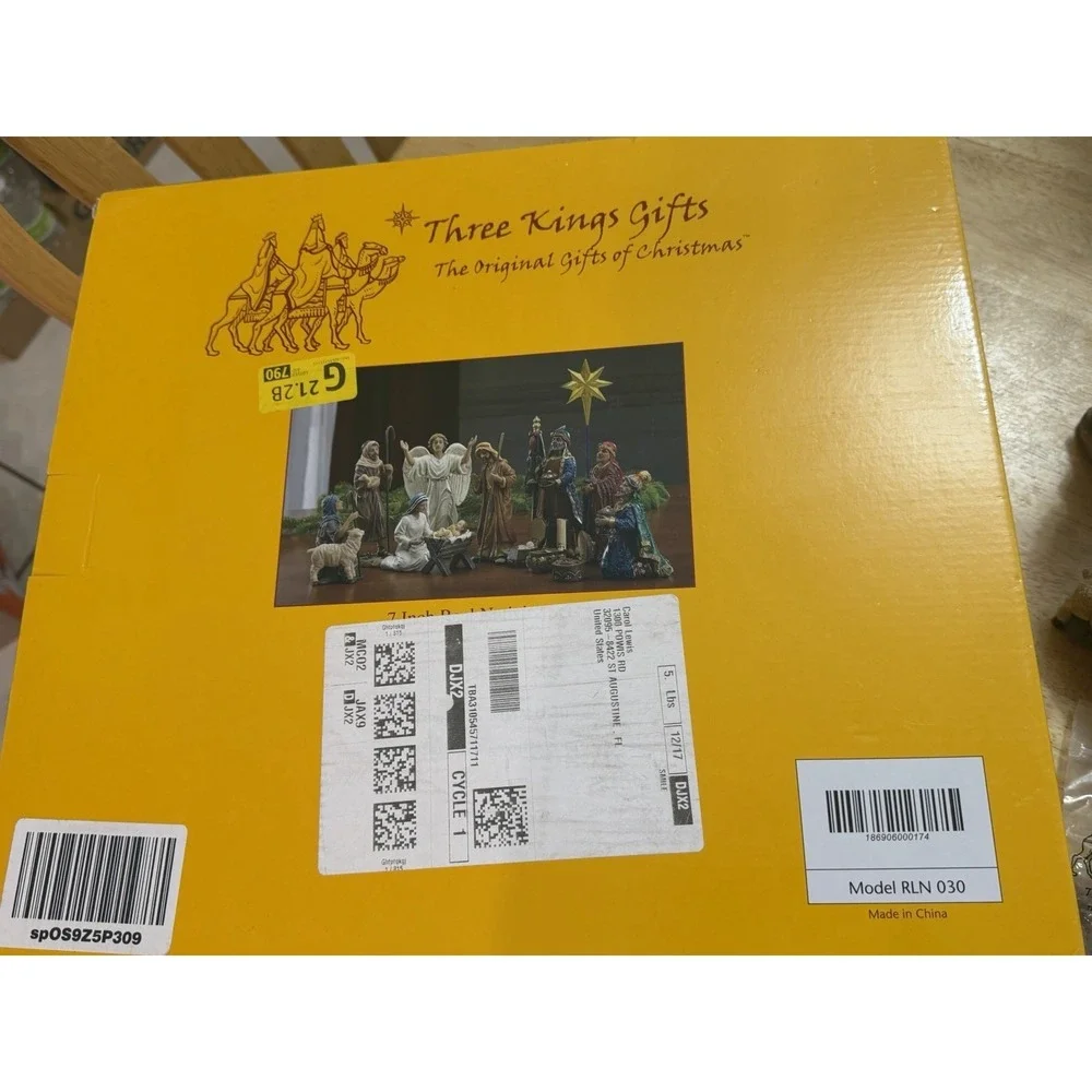 Real Life Christmas Nativity Scene 14 Pc Three‎ Kings Gifts 7 Inch Figures w/box